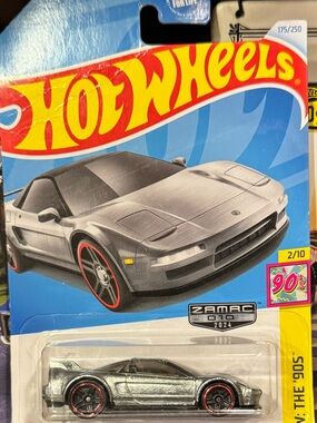 Hot Wheels ZAMAC Silver Sports Car with Red-Trim Wheels